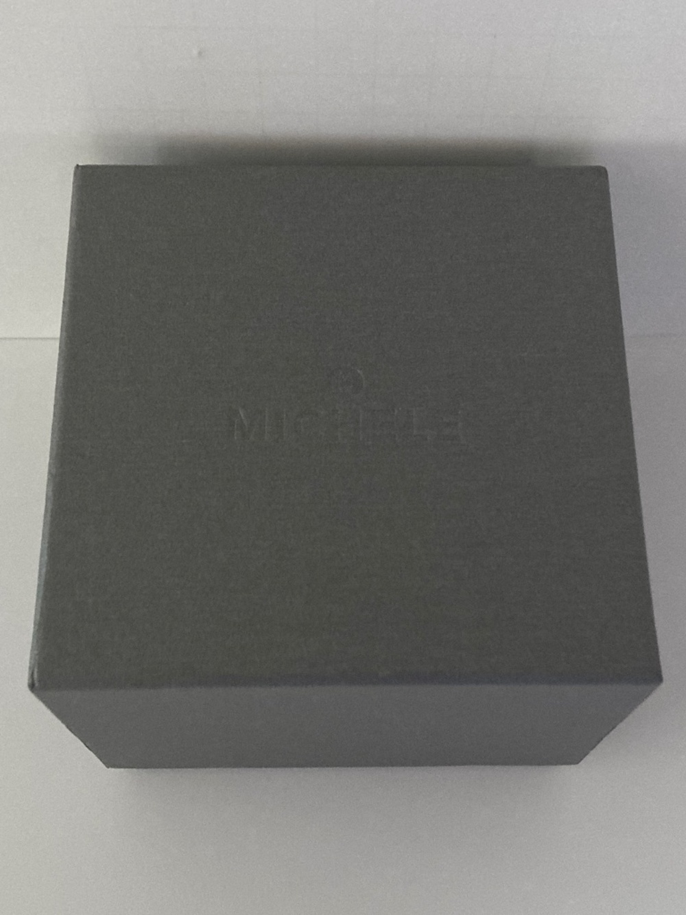 Michele Gray Watch Box/Cushion/Polishing Cloth/Manual/Warranty Card/NEVER USED!! - Picture 2 of 16